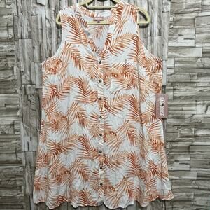 FADEDROSE Tropical Print Sleeveless Dress Size 3X Rayón Lightweight